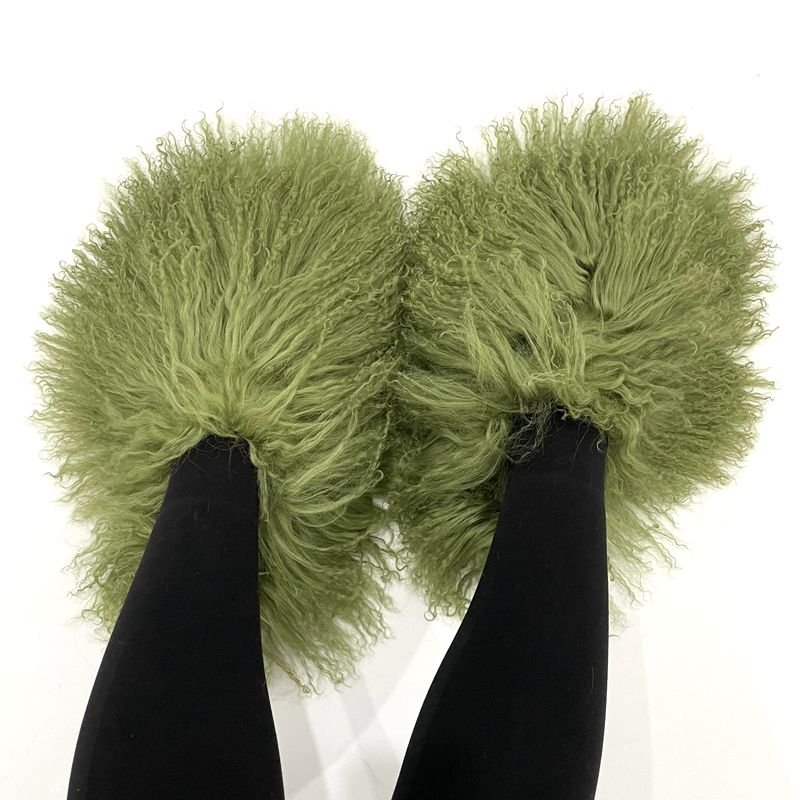 Factory Price New Designer Real Sheep Fur women Slides Slippers with customized color