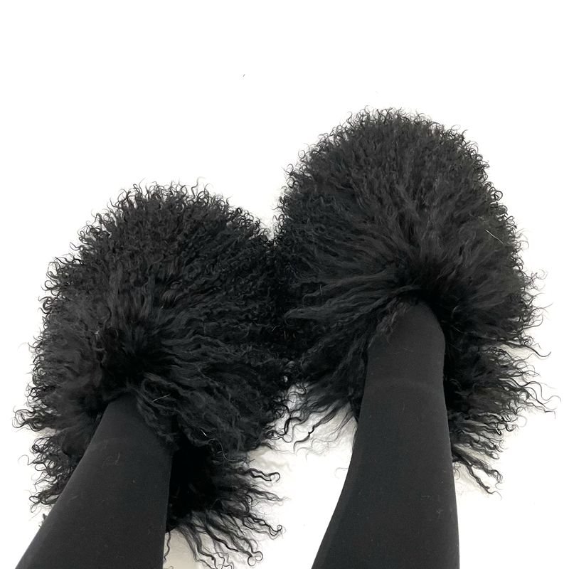 Factory Price New Designer Real Sheep Fur women Slides Slippers with customized color