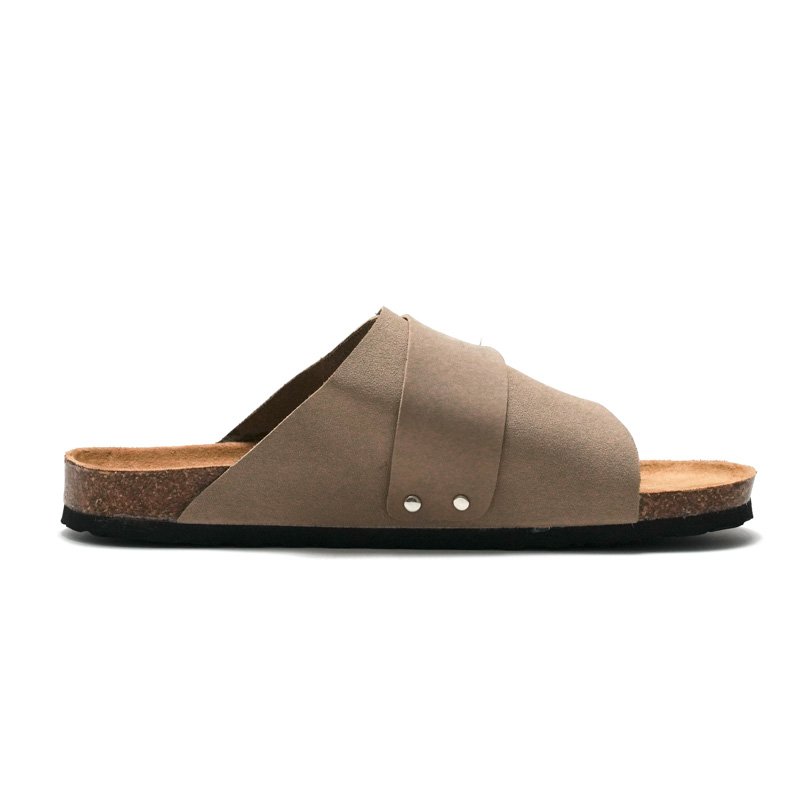Women's Customized Printing Outdoor Solid color Couple Cork Sandals New Design Anti Slip Women Flat Slide Slippers
