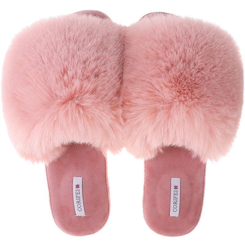 CORIFEI hot sale wholesale long cony hair upper design Fur Bedroom Slippers