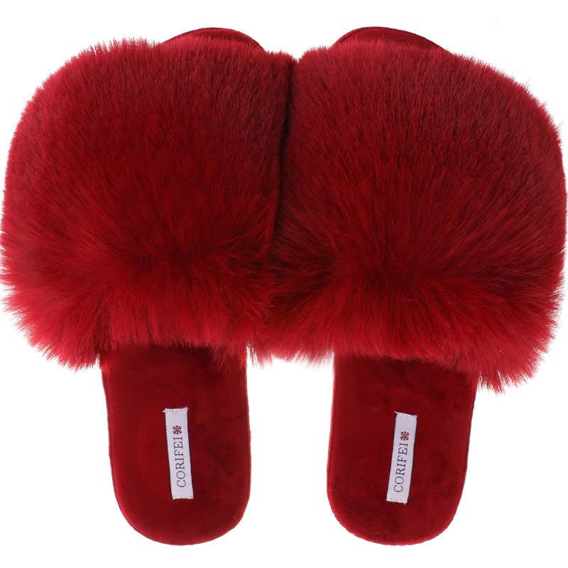 CORIFEI hot sale wholesale long cony hair upper design Fur Bedroom Slippers