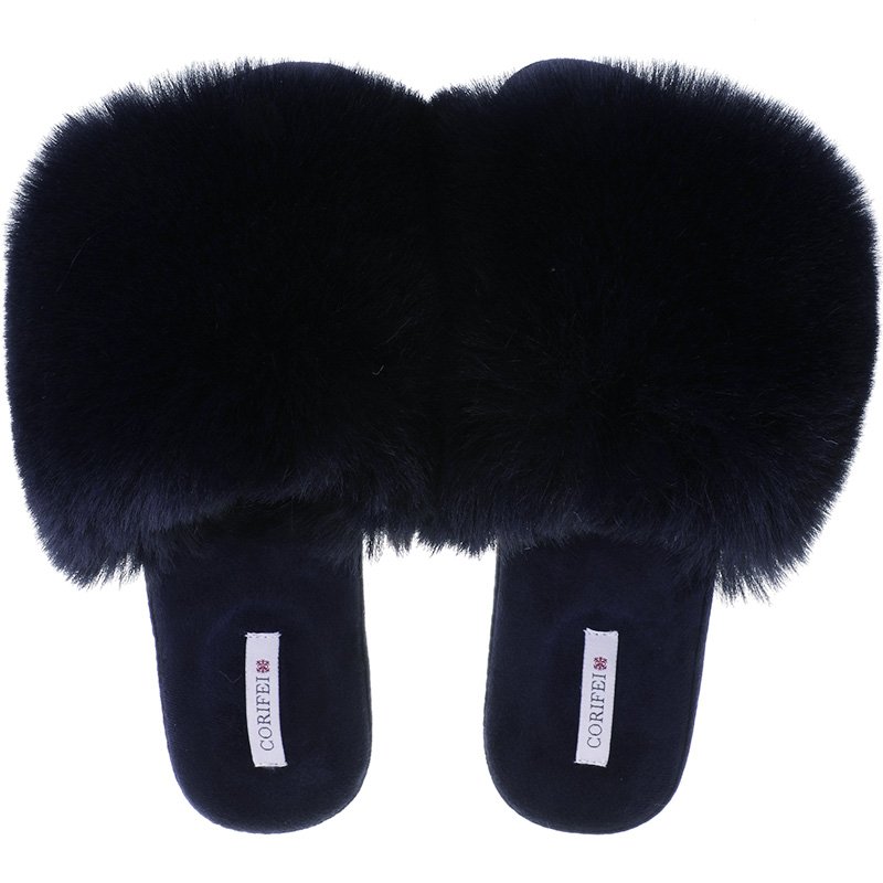 CORIFEI hot sale wholesale long cony hair upper design Fur Bedroom Slippers