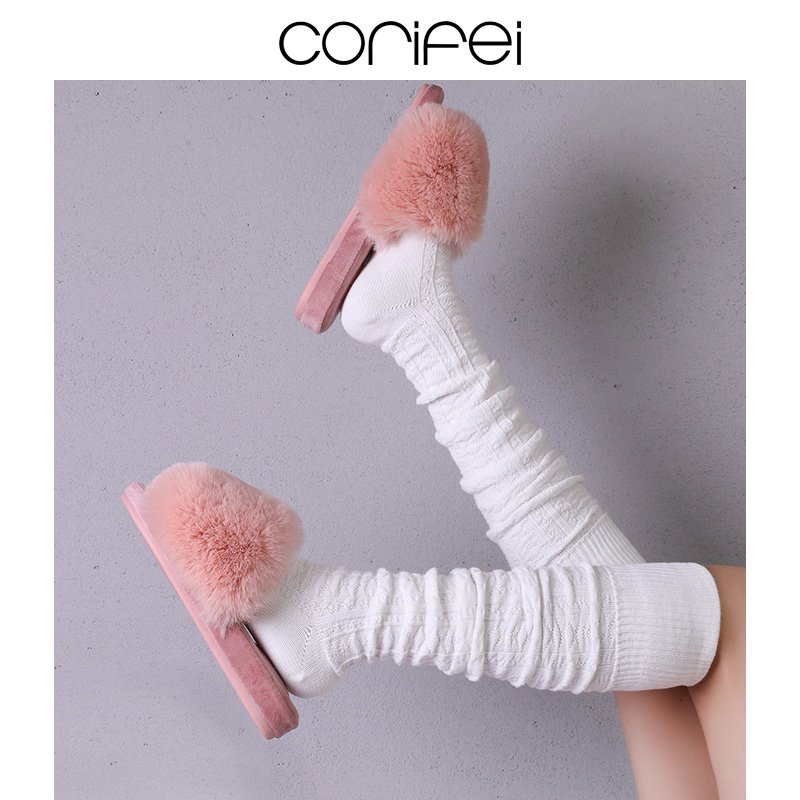 CORIFEI hot sale wholesale long cony hair upper design Fur Bedroom Slippers