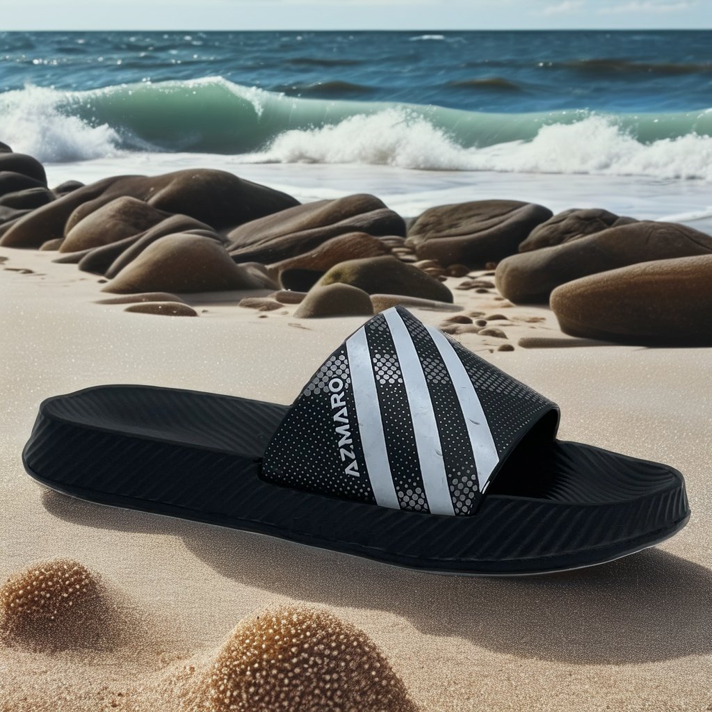 Hot Selling Custom Black PVC Men's Slides Slippers with Straps Custom Slides Footwear Sandal