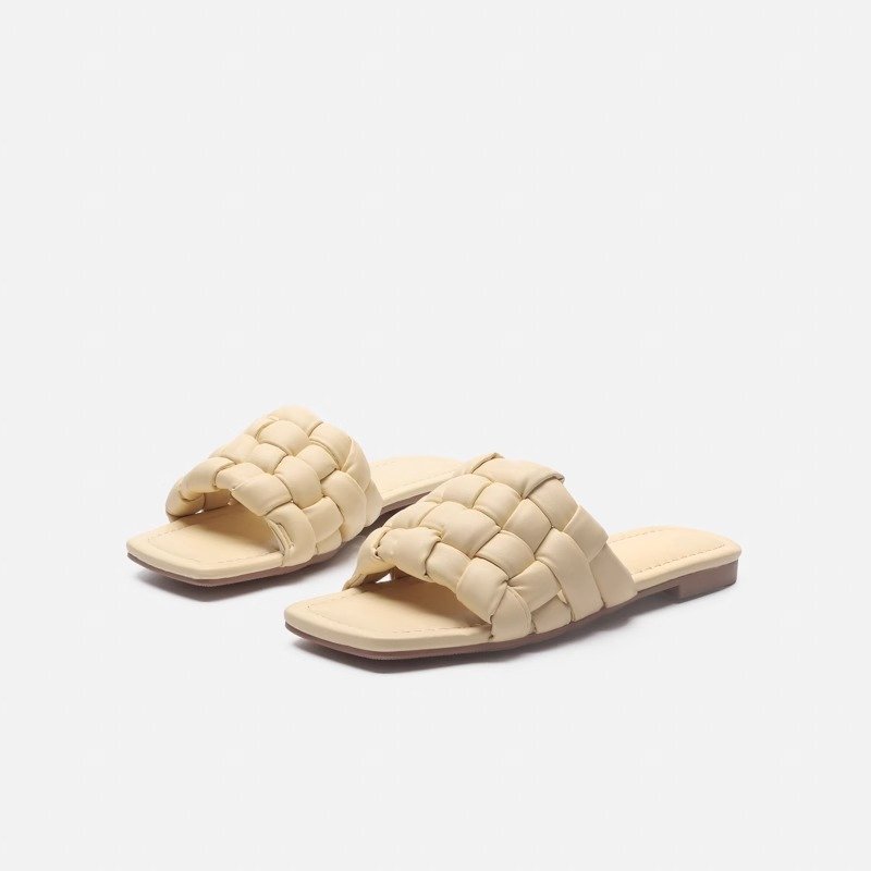 Trend Fashion Summer Beach Slipper Woven Flat Slides Anti-slips Women Outdoor Casual Daily Sandals Genuine Leather Slippers
