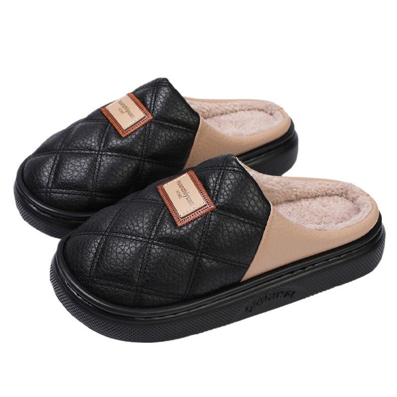 wholesale winter unisex adult home fur slide slippers with big size house antiskid Plush sandals keep warm bedroom slippers