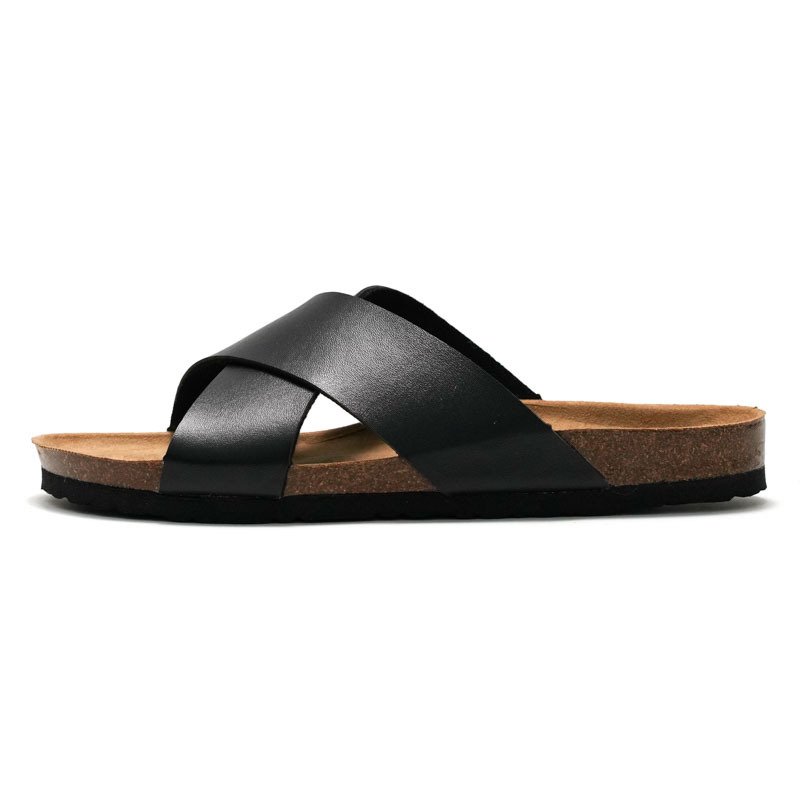 Summer New Fashion Custom Cork Sandals Anti-slip Men Cork Slippers Beach Casual Slippers Slides Shoes EVA PU Outdoor Daily Wear