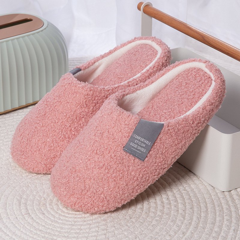 Lightweight OEM Soft Warm Wool Home Slipper Socks Plush Indoor Non Slip Floor Slides Slippers
