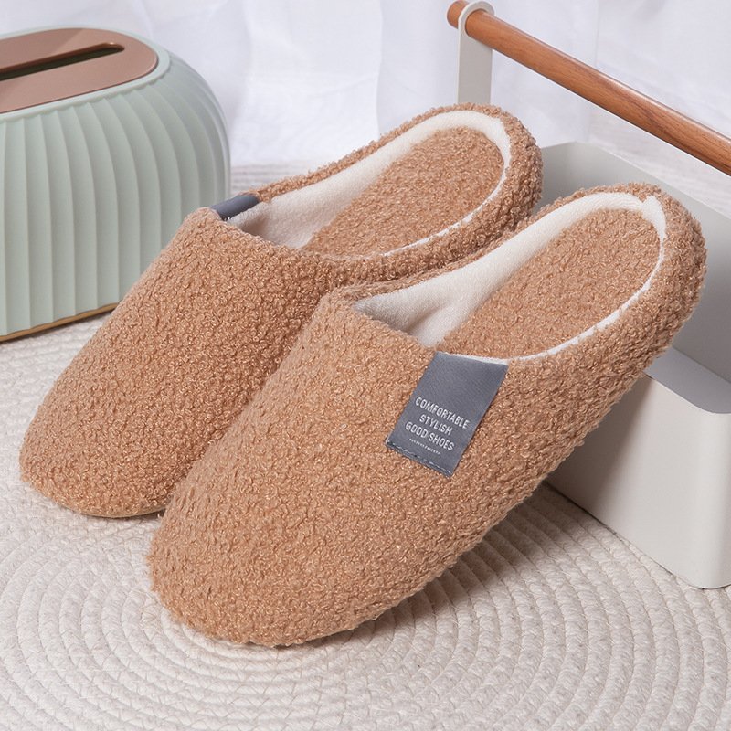 Lightweight OEM Soft Warm Wool Home Slipper Socks Plush Indoor Non Slip Floor Slides Slippers