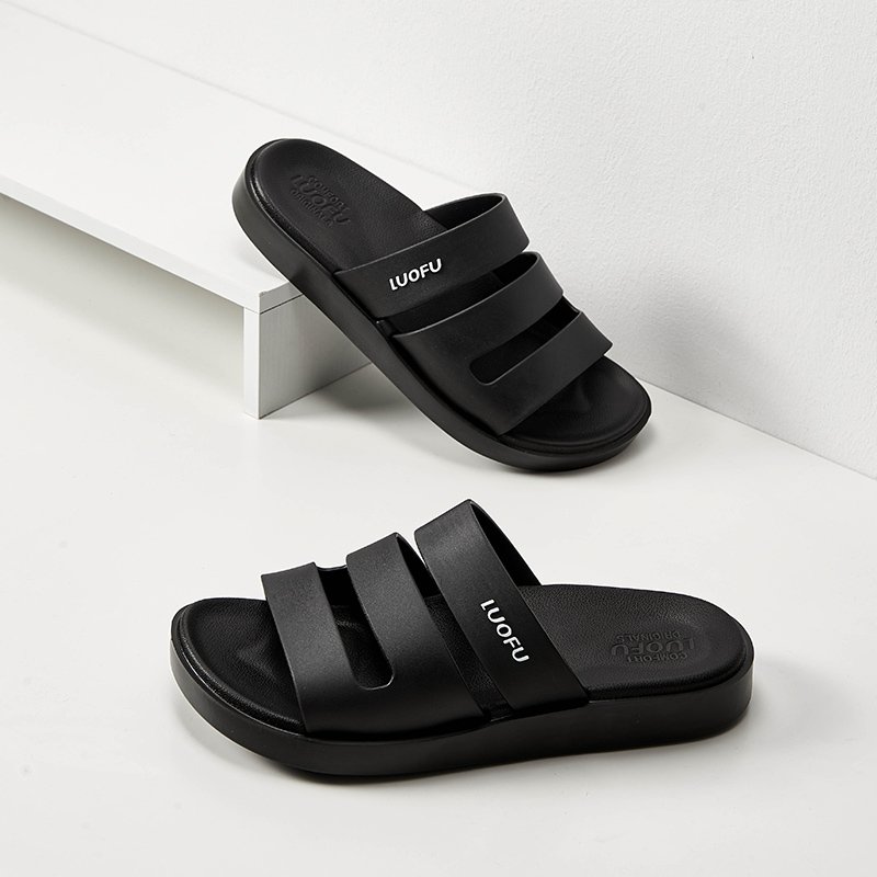 LUOFU new trendy anti-skid casual men's household and offcourt sandals, one shoes for two use