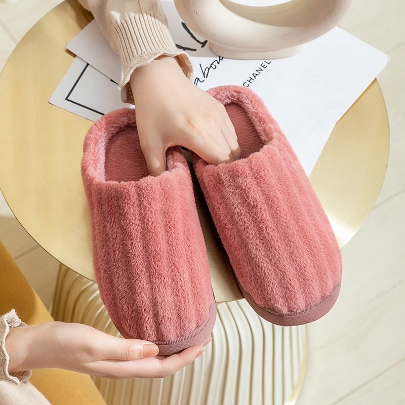 Fashion Shoes Slipper Women Men Home Fluffy House Winter Warm Plush Soft Indoor Anti-slip Floor Bedroom Slippers