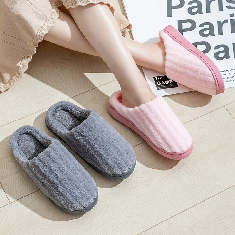 Fashion Shoes Slipper Women Men Home Fluffy House Winter Warm Plush Soft Indoor Anti-slip Floor Bedroom Slippers