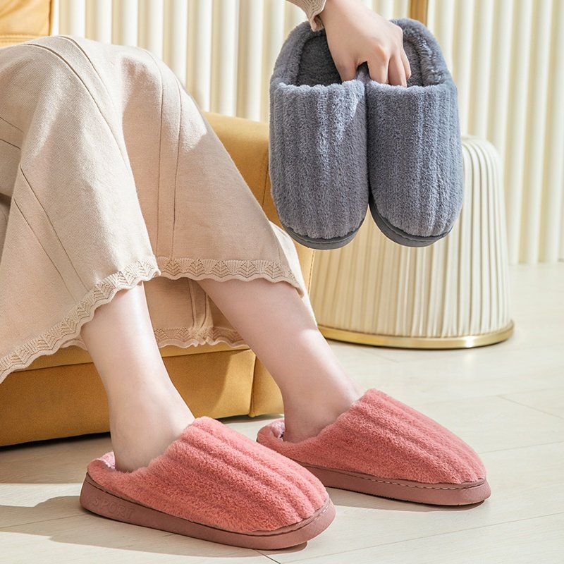 Fashion Shoes Slipper Women Men Home Fluffy House Winter Warm Plush Soft Indoor Anti-slip Floor Bedroom Slippers