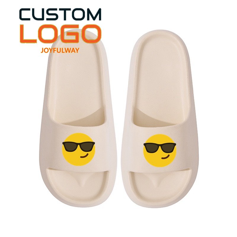 fashion EVA durable designer soft yezzy slides custom logo, cloud foam custom printing slides slippers