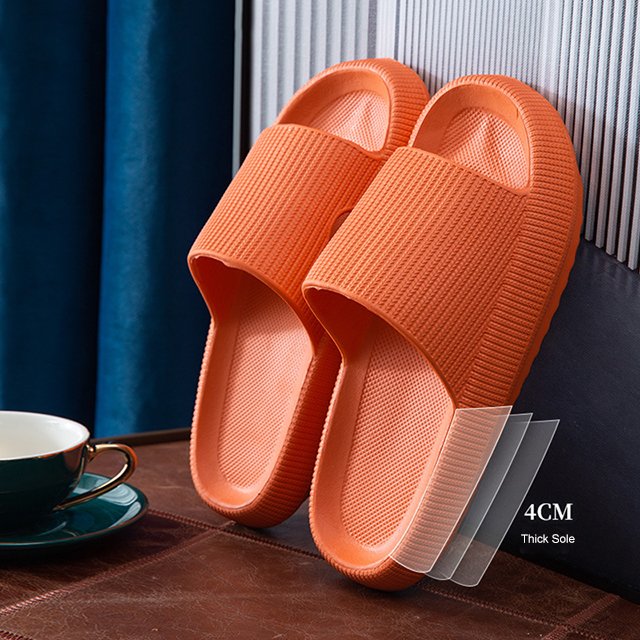 Custom Logo EVA non-slip Slides Slippers Women Bathroom Shoes Open Toe Lady Pillow Slippers