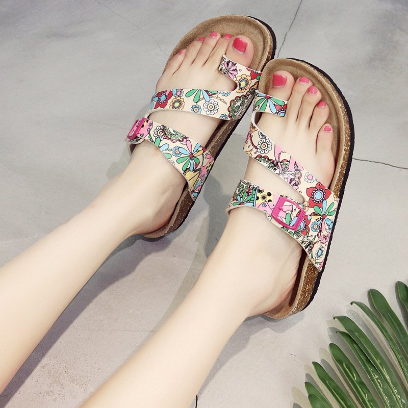 Wholesale plus size sandal PU leather buckle strap EVA sole flat sandal for women summer casual shoes