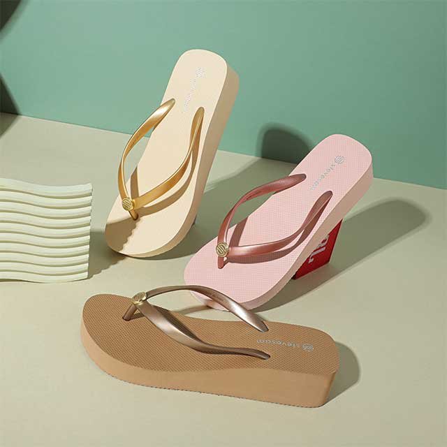 Wholesale Women's Summer Beach Casual Slipper Flip-flops Outdoor Fashion PVC Insole Mules Style Printed Platform Slide Slipper