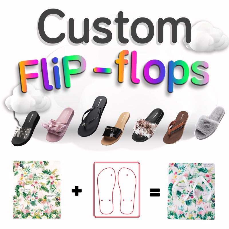 Wholesale Women's Summer Beach Casual Slipper Flip-flops Outdoor Fashion PVC Insole Mules Style Printed Platform Slide Slipper