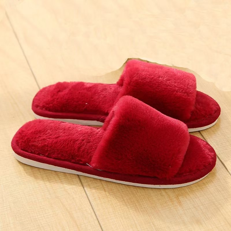 Casual Fluffy Slippers Women House Flats Fashion Popular Plush Winter Designer Shoes Ladies Elegant Platform Footwear Large Size