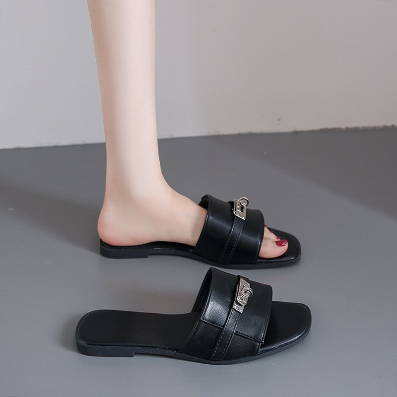 2024 Women's New Style Slippers Women Summer Fashion Flat Beach Shoes Comfortable Ladies Slide Slippers Shoes Sandals