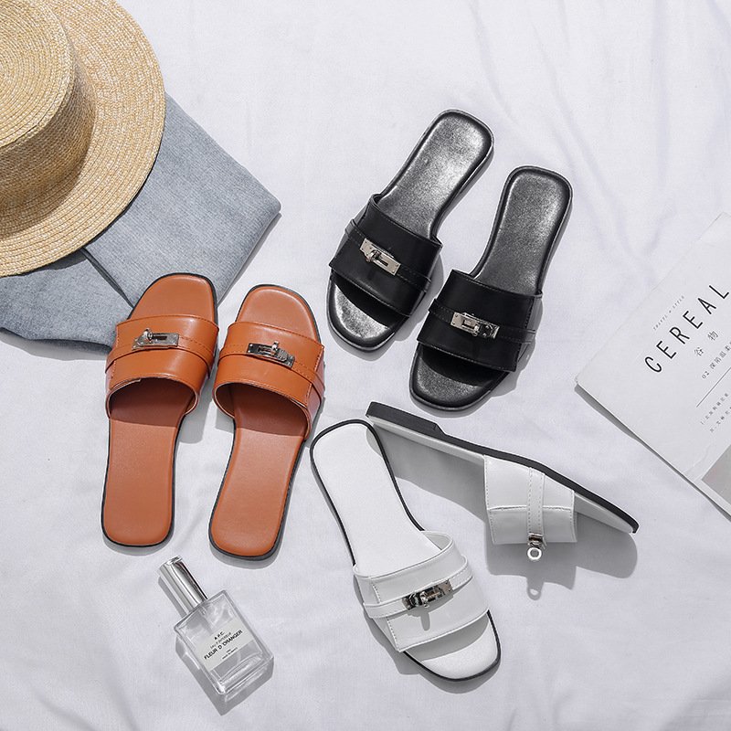 2024 Women's New Style Slippers Women Summer Fashion Flat Beach Shoes Comfortable Ladies Slide Slippers Shoes Sandals