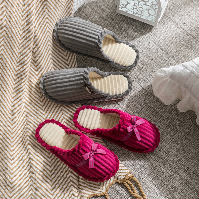 New hot autumn and winter home with non-slip thick bottom men and women couple plush indoor and outdoor cotton slippers