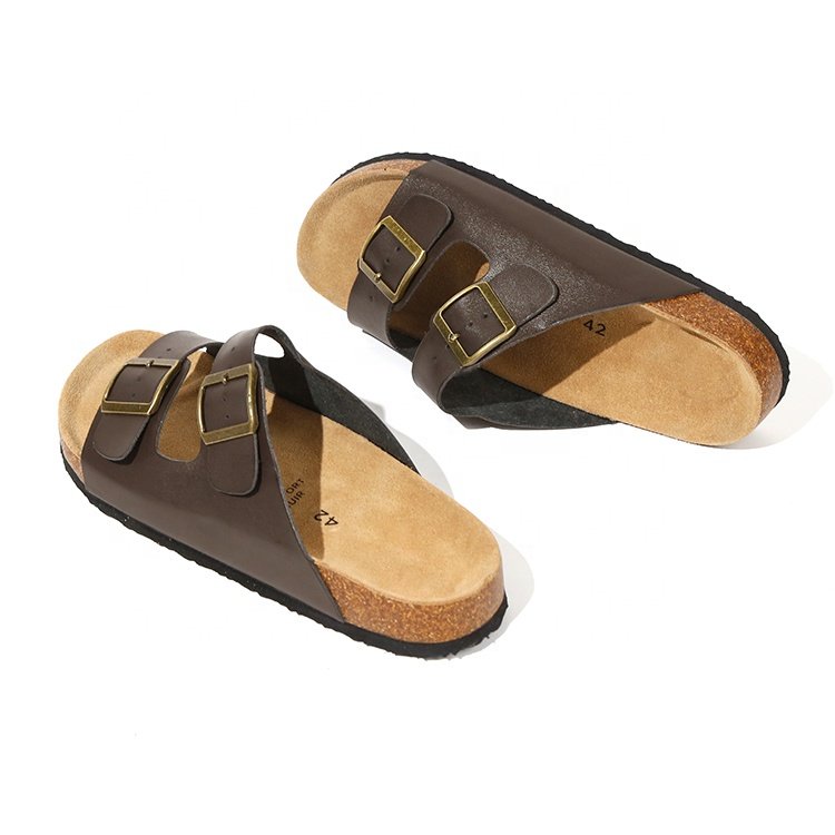 Comfortable Sandals Flats Summer Beach EVA Slide Sandals Men Fashion Slippers Factory Wholesale Outdoor Stylish Cork Leather PU
