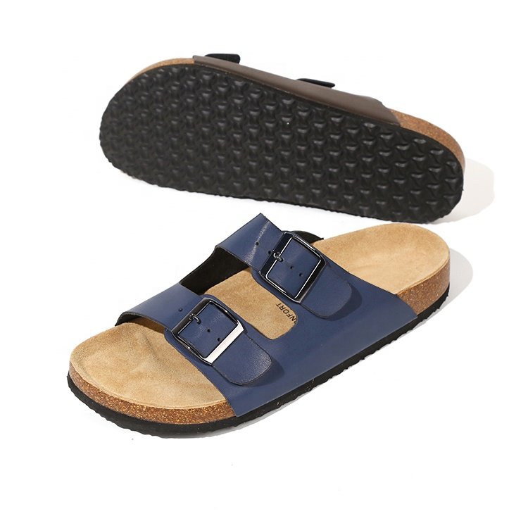 Comfortable Sandals Flats Summer Beach EVA Slide Sandals Men Fashion Slippers Factory Wholesale Outdoor Stylish Cork Leather PU