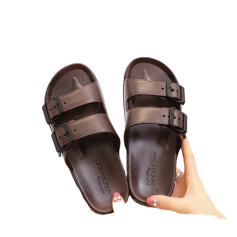 Nicecin Wholesale Customize Women Casual PVC Slide Slippers Open Toe Buckles Slides Outdoor Beach Unisex Slippers Factory Price