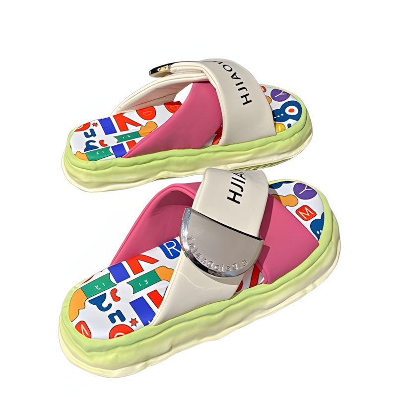 Trending Comfortable Ladies' Sandals Unique Design Lightweight Casual Fashionable Slide Slippers Chic Breathable and Lovely