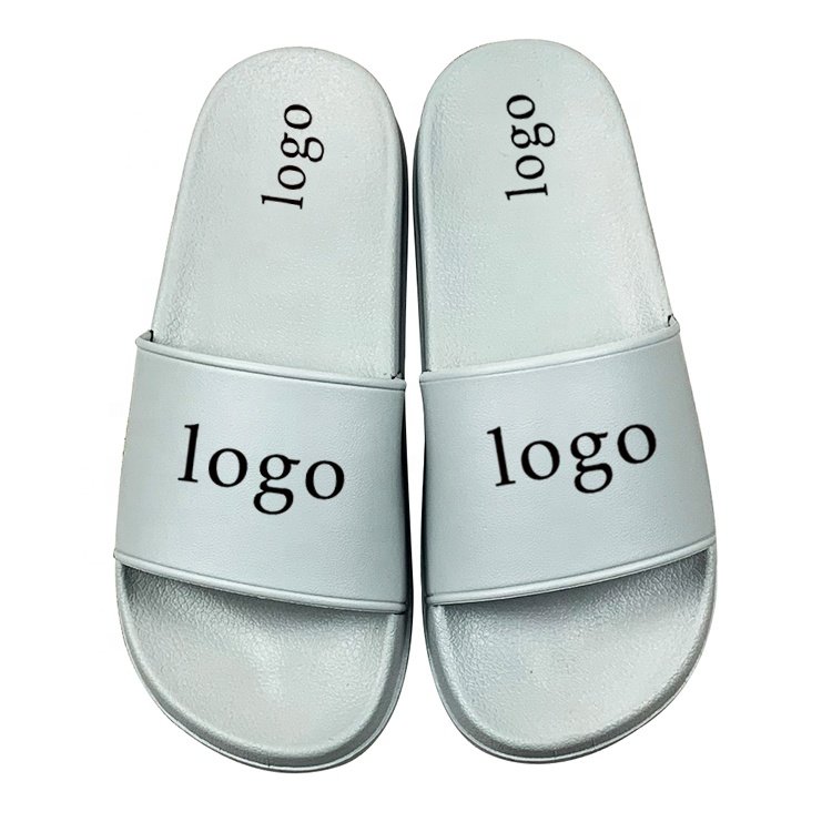 Custom Printing Logo Pattern Black Plain Men's EVA PVC Sandals Slides Slippers