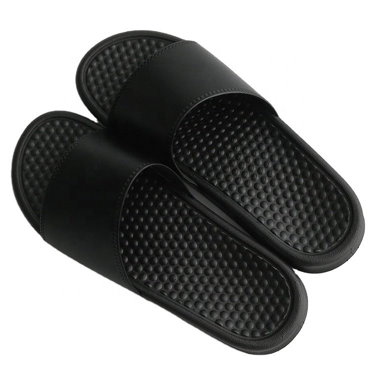 Slide Sandal Slipper Black Blank Sandal Slide,custom Logo Leather Women PVC Beach ODM Solid Us6-us13 Ma-71