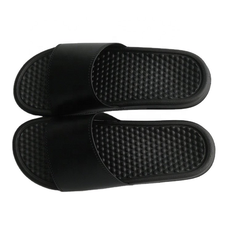 Slide Sandal Slipper Black Blank Sandal Slide,custom Logo Leather Women PVC Beach ODM Solid Us6-us13 Ma-71