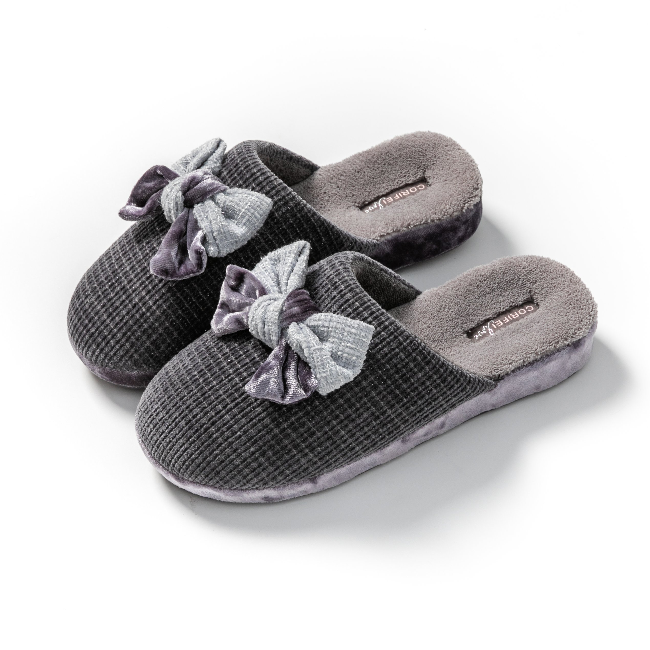 CORIFEI 2024 new design bedroom felt non-slip soft plush warm winter slippers for women flat