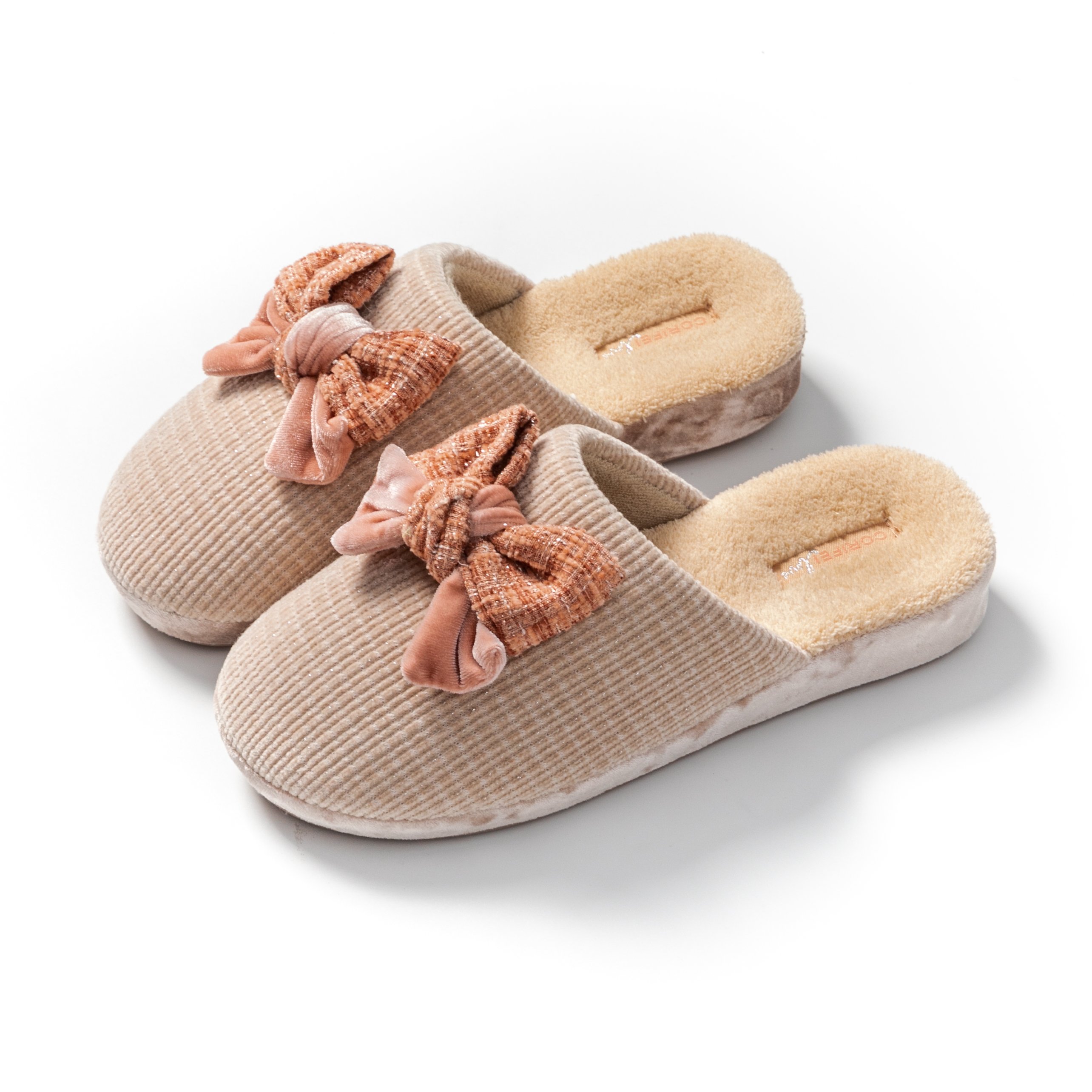 CORIFEI 2024 new design bedroom felt non-slip soft plush warm winter slippers for women flat