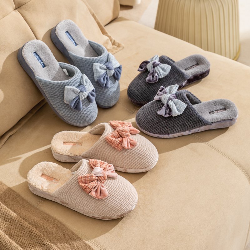 CORIFEI 2024 new design bedroom felt non-slip soft plush warm winter slippers for women flat