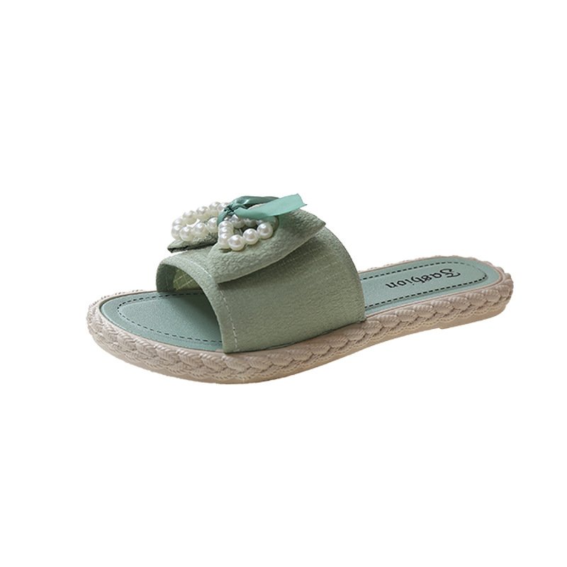 Nicecin New Product Women Bow-knot Pvc Slide Slippers Wholesale Ladies Footwear High Quality Flat Slipper For Women