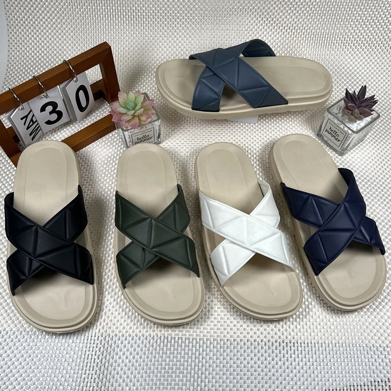 Olicom Custom Logo Corss Strap Slides Sandals Fashion Arab Sandals Summer Sandalias Thick Sole Lightweight Men Slides Slippers