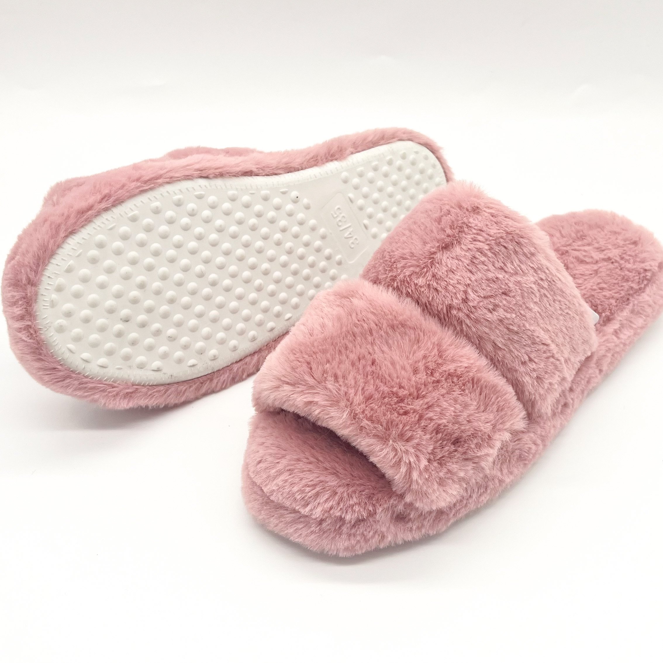 slides slippers fluffy flipflops Customize Flat sandal flat shoes fashion ladies casual slippers indoor shoes for winter