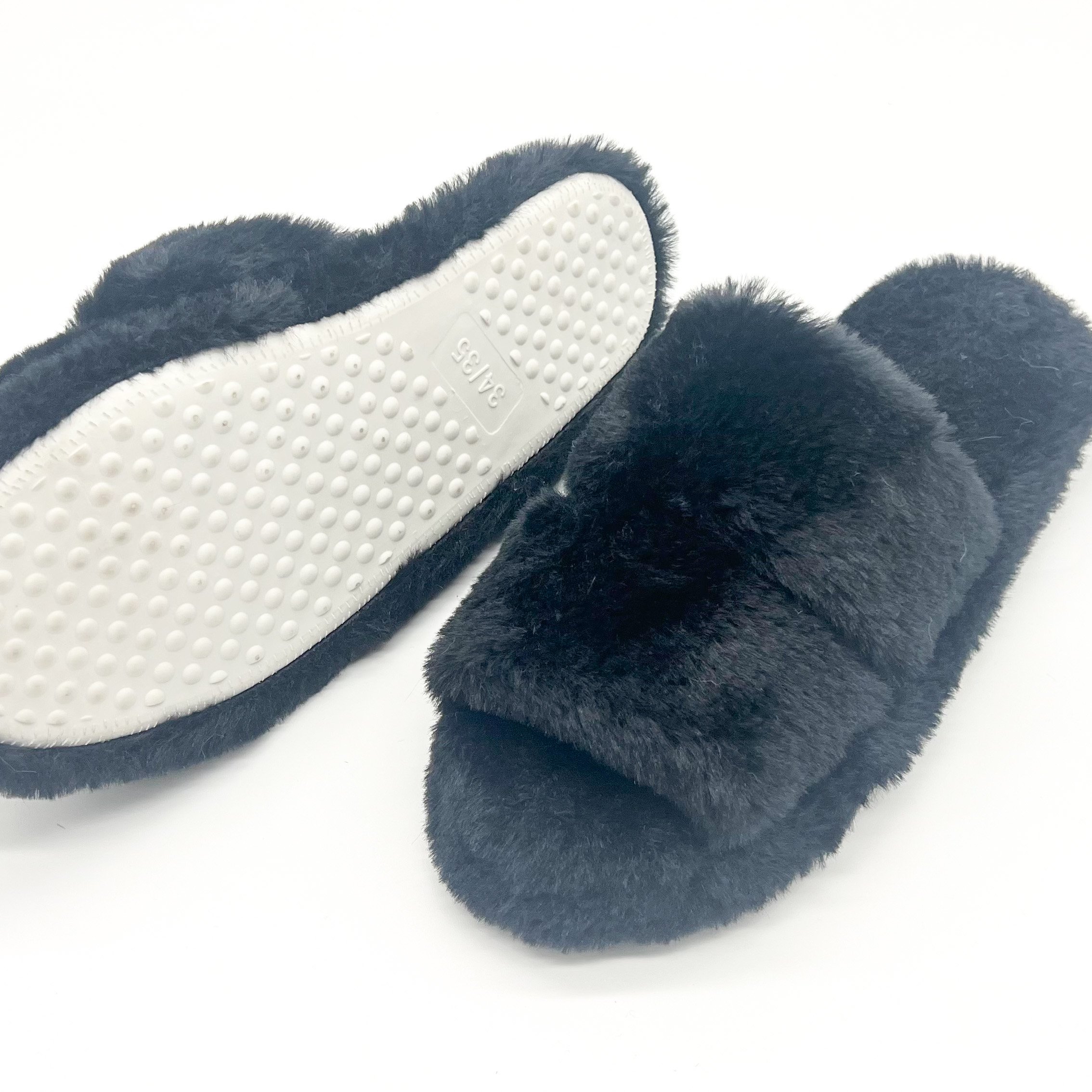 slides slippers fluffy flipflops Customize Flat sandal flat shoes fashion ladies casual slippers indoor shoes for winter