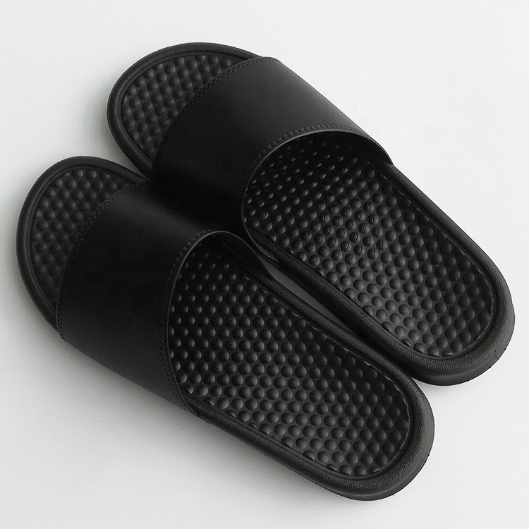 Slide Sandal Slipper Black Blank Sandal Slide,custom Logo Leather Women PVC Beach ODM Solid Us6-us13 Ma-71