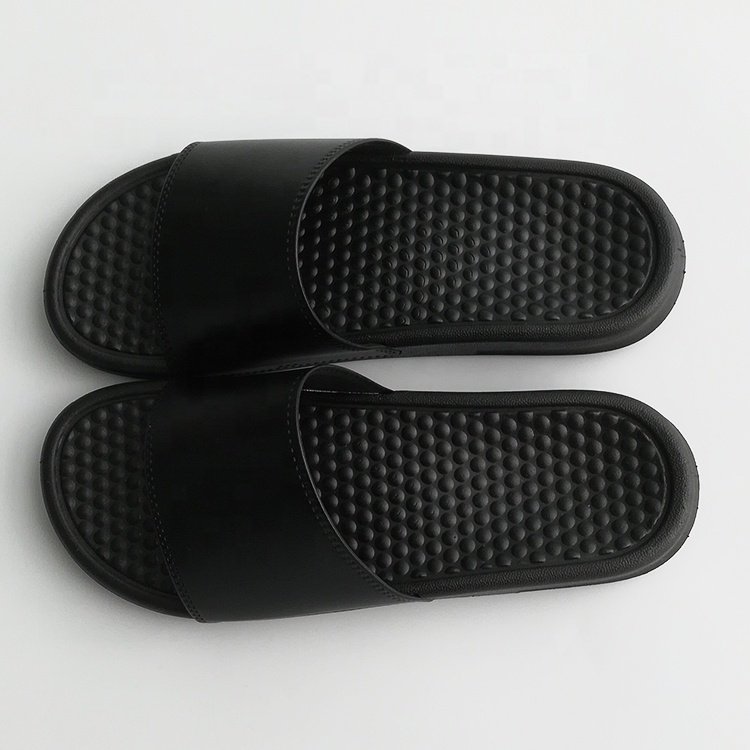 Slide Sandal Slipper Black Blank Sandal Slide,custom Logo Leather Women PVC Beach ODM Solid Us6-us13 Ma-71
