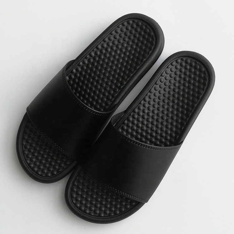 Slide Sandal Slipper Black Blank Sandal Slide,custom Logo Leather Women PVC Beach ODM Solid Us6-us13 Ma-71