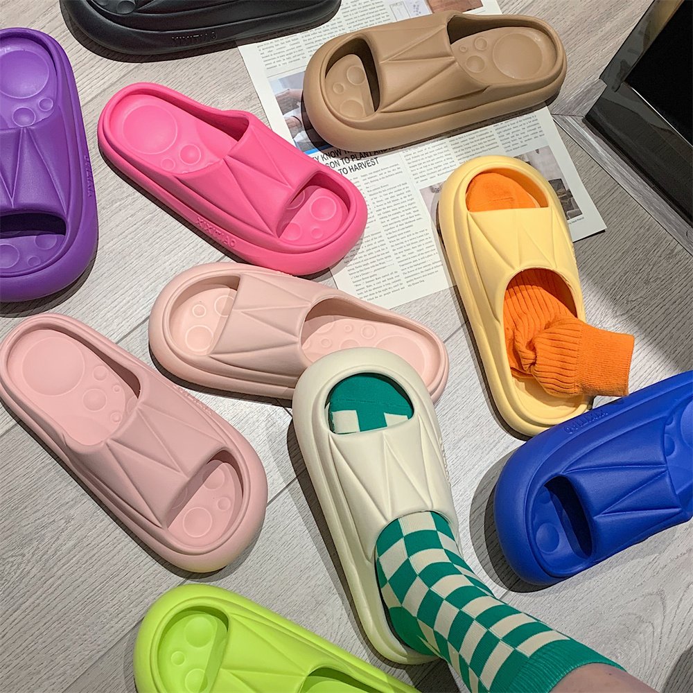 XIXITIAO rainbow eva thick sole home cloud slides bathroom indoor anti slip pillow slippers sandals summer beach slides slippers