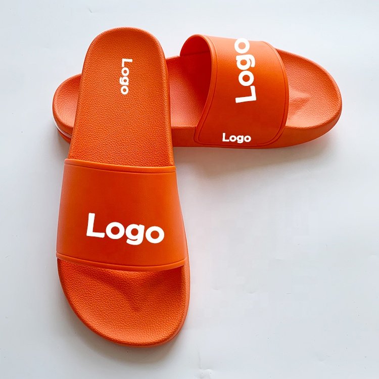 High Quality Air Cushion Custom 3-D Rubber Raised Logo Slippers Comfort Slippers Customized Slides Slippers with Logo