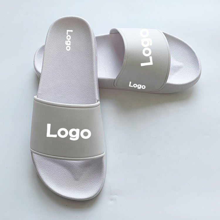 High Quality Air Cushion Custom 3-D Rubber Raised Logo Slippers Comfort Slippers Customized Slides Slippers with Logo
