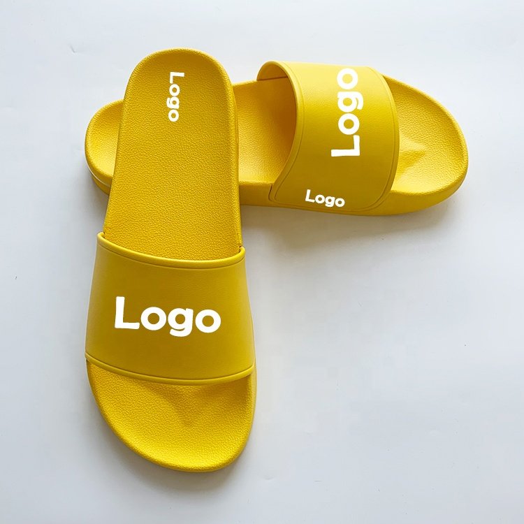 High Quality Air Cushion Custom 3-D Rubber Raised Logo Slippers Comfort Slippers Customized Slides Slippers with Logo