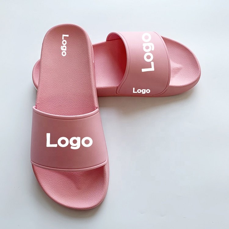 High Quality Air Cushion Custom 3-D Rubber Raised Logo Slippers Comfort Slippers Customized Slides Slippers with Logo