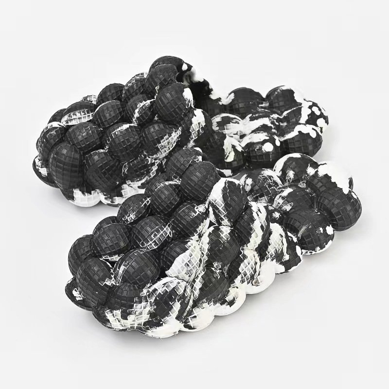 High Quality 3CM Thickness Soft Sole Tie Dye Foam Bubble EVA Slides Slippers for Women Men