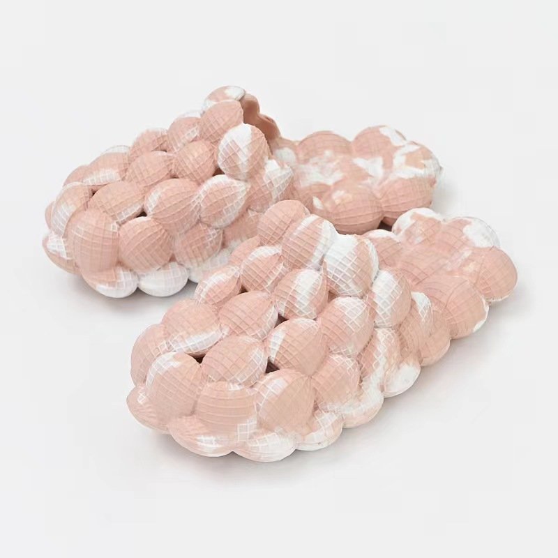 High Quality 3CM Thickness Soft Sole Tie Dye Foam Bubble EVA Slides Slippers for Women Men